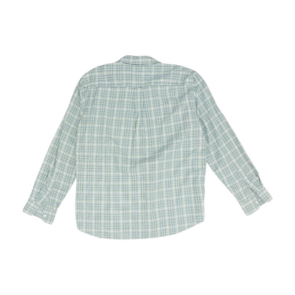 Green Plaid Long Sleeve Button Down