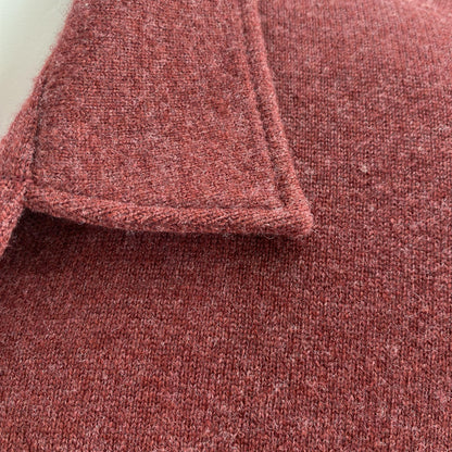Red Virgin Wool, Cashmere and Silk Knit Shirt