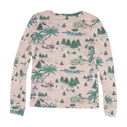Pink Graphic Pajama Top