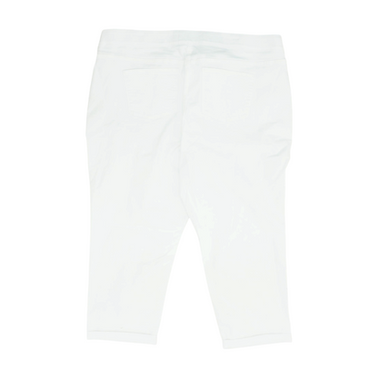White Solid 5-Pocket Capris