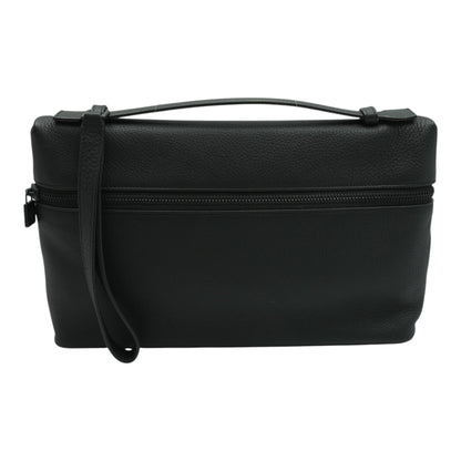 Black Grained Calfskin Leather Pouch