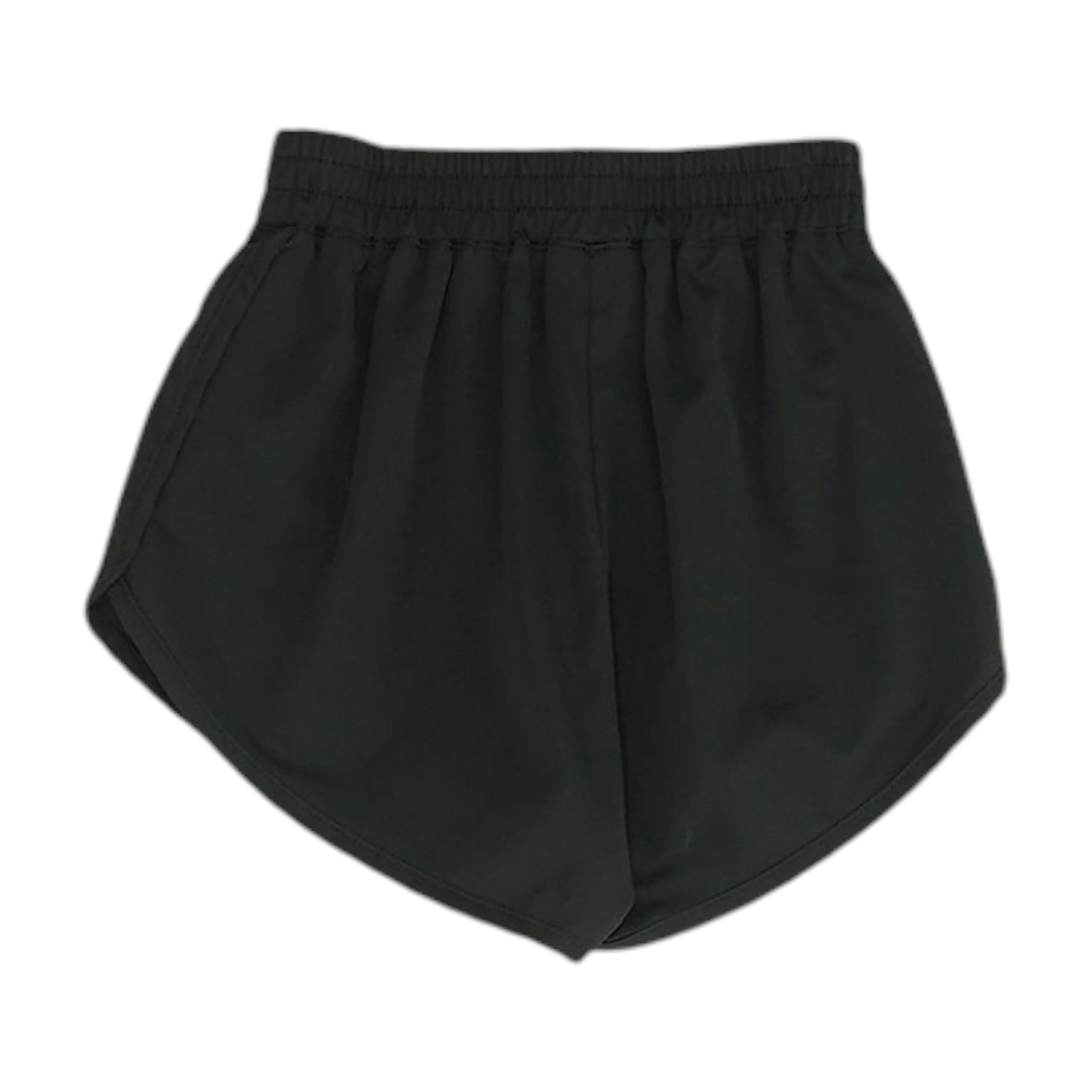 Black Solid Active Shorts