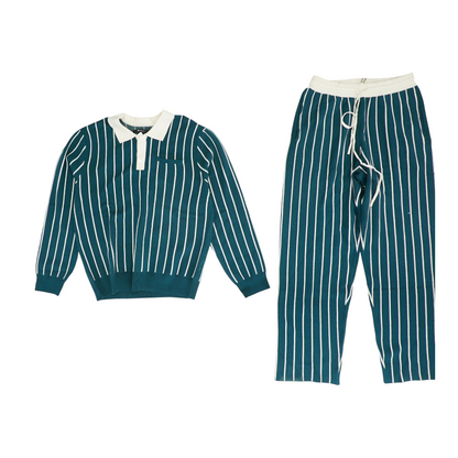 Green Striped Pant Set