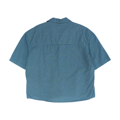 Green Plaid Short Sleeve Button Down