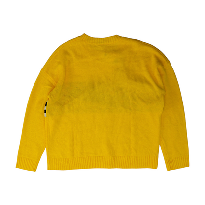 Yellow Color Block Pullover Sweater