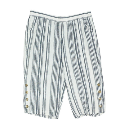 White Striped Chino Capris