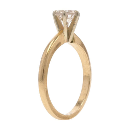 3/8 Ct 14K Gold Round Diamond Solitaire Engagement Ring