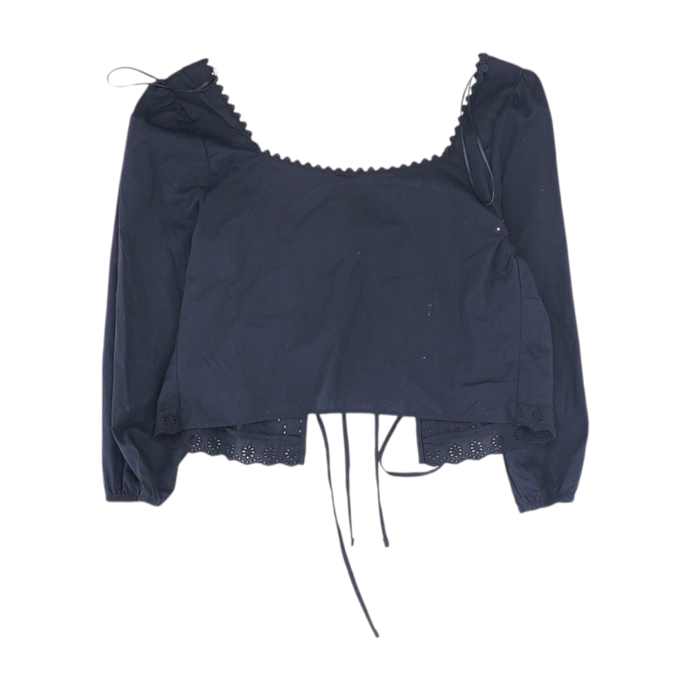 SELFIE Black Cropped Blouse – Image 2