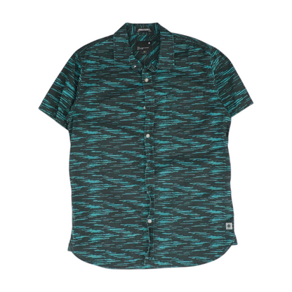 Black Abstract Short Sleeve Button Down