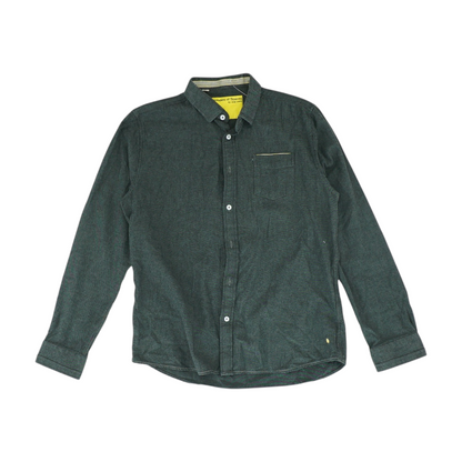 Gray Solid Flannel Button Down