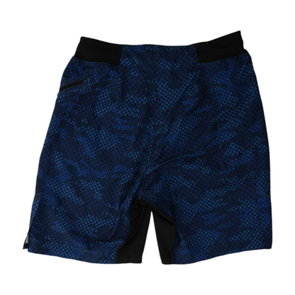 Navy Geometric Active Shorts