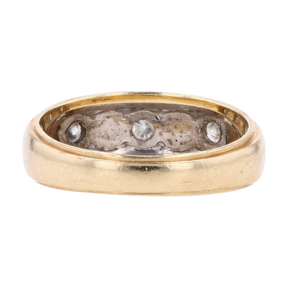 14K Two-Tone Gold Diamond Band Ring