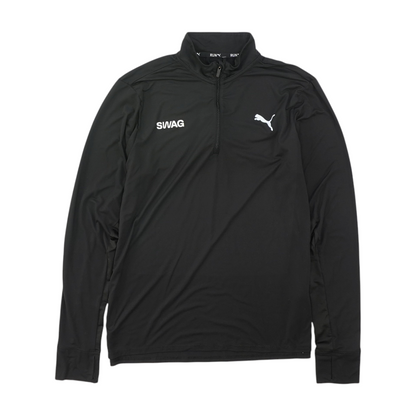 Black Solid 1/4 Zip Pullover