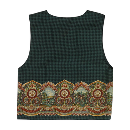 Green Houndstooth Vest
