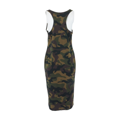 Green Plus Camo Midi Dress
