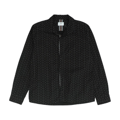 Black Geometric Long Sleeve Button Down