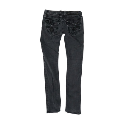 Black Low Rise Slim Leg Jeans