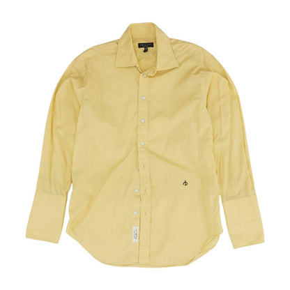 Yellow Solid Long Sleeve Button Down