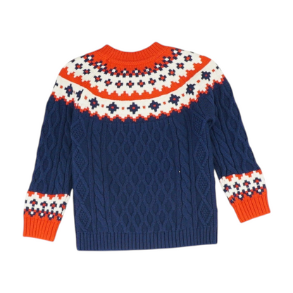 Navy Print Pullover Sweater