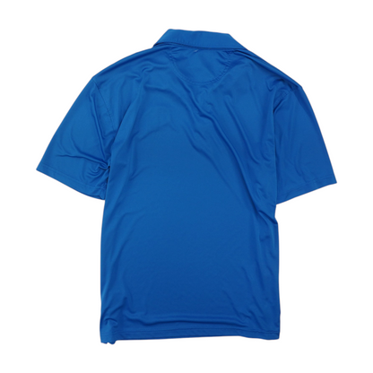 Blue Solid Short Sleeve Polo