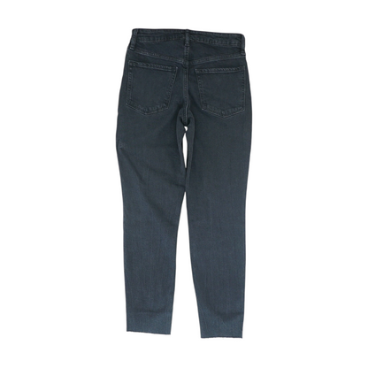 Black Solid Straight Leg Jeans