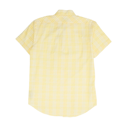 Yellow Plaid Short Sleeve Button Down