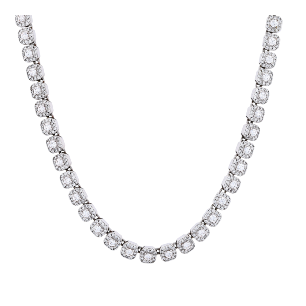 GLD Costume Cubic Zirconia Tennis Necklace – Image 1