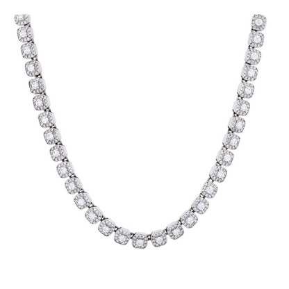GLD Costume Cubic Zirconia Tennis Necklace – Image 1