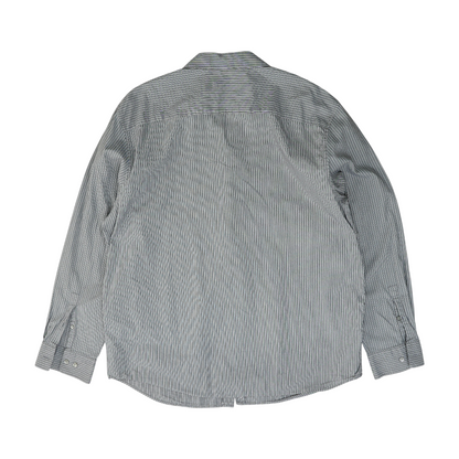 Gray Striped Long Sleeve Button Down