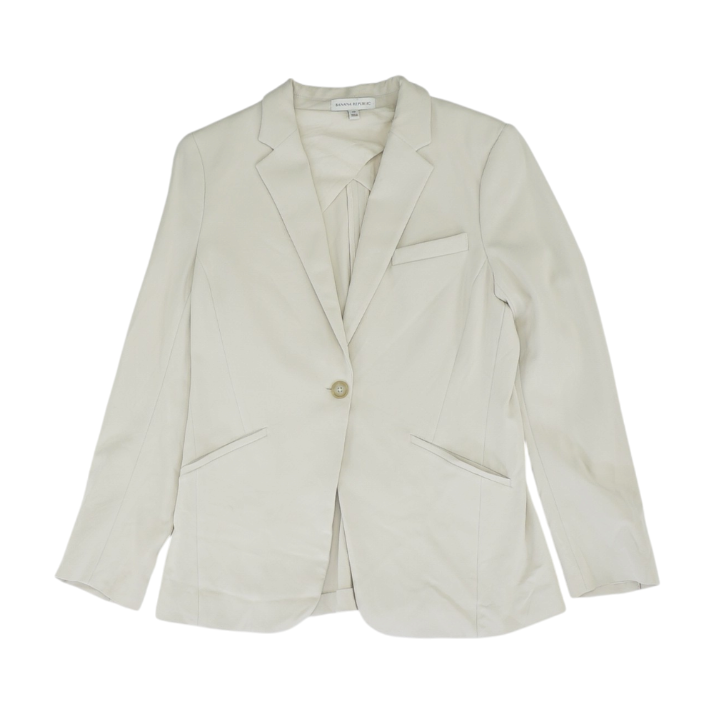 Beige Solid Blazer