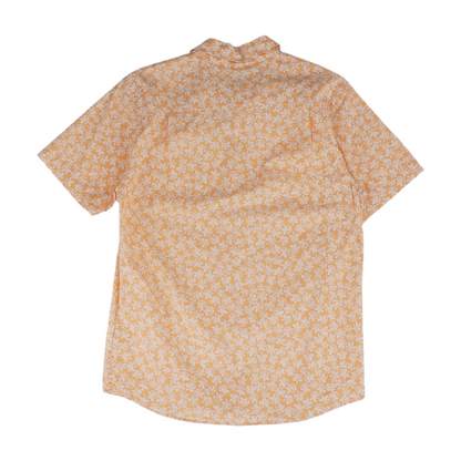 Orange Floral Short Sleeve Button Down