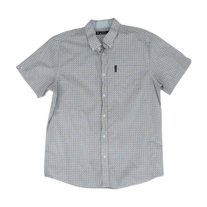 Blue Print Short Sleeve Button Down