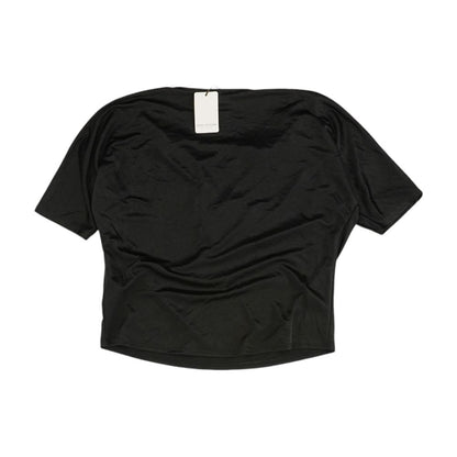 Black Solid Short Sleeve Blouse