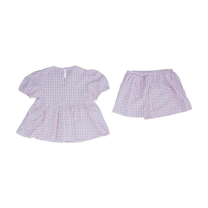 Pink Check Short Set
