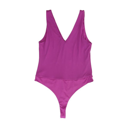Purple Solid Bodysuit Tank Top