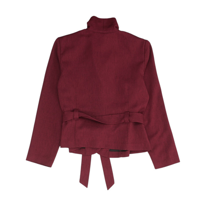 Burgundy Solid Blazer