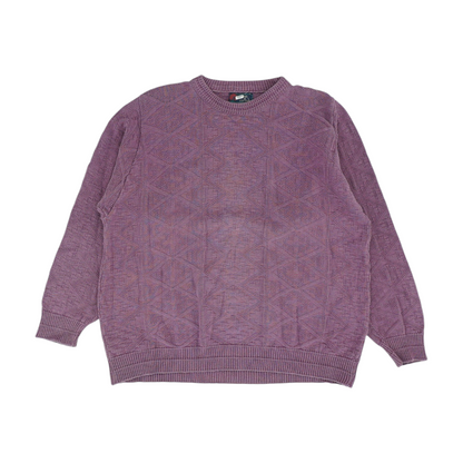 Purple Solid Pullover Sweater