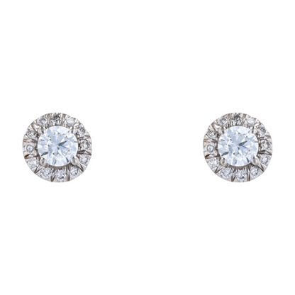 3/4 ctw 18K White Gold Diamond Stud Earrings