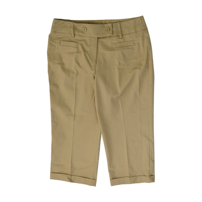 Tan Solid Chino Capris