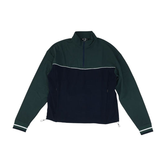 Green Color Block 1/4 Zip Pullover