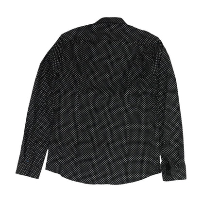 Black Geometric Long Sleeve Button Down