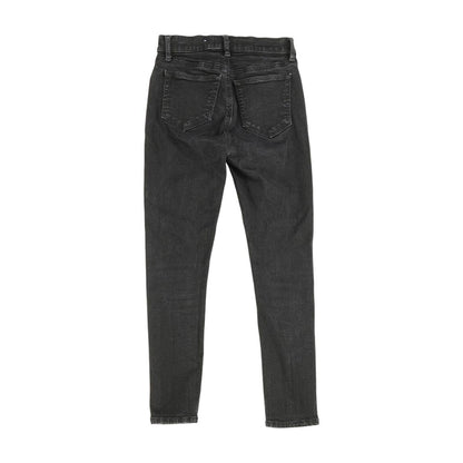 Black Solid Skinny Leg Jeans
