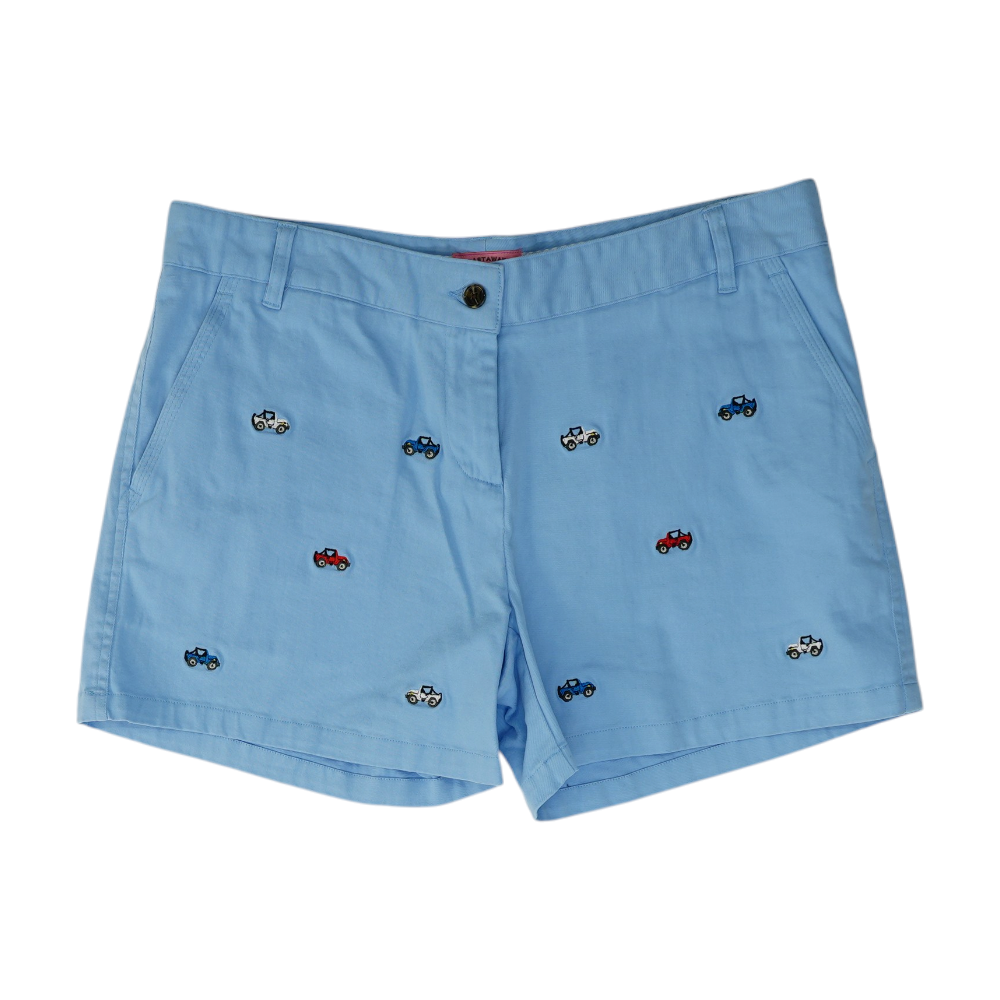 Blue Solid Chino Shorts
