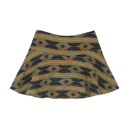 Green Striped Mini Skirt