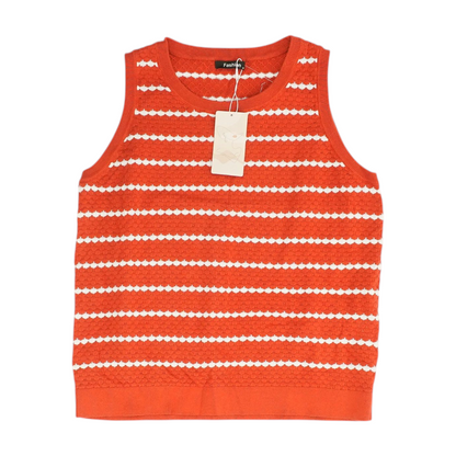 Orange Striped Pullover Sweater