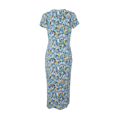 Blue Floral Midi Dress