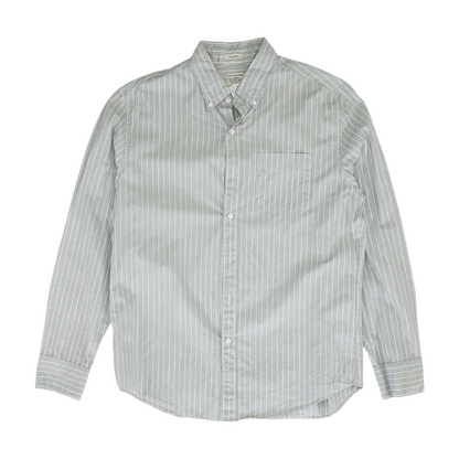 White Striped Long Sleeve Button Down