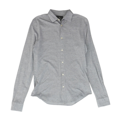 Blue Polka Dot Long Sleeve Button Down
