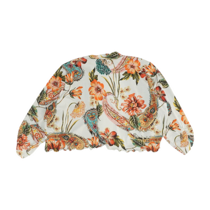 White Plus Size Floral Skirt Set