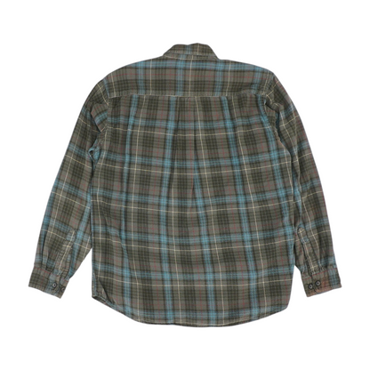 Olive Plaid Flannel Button Down